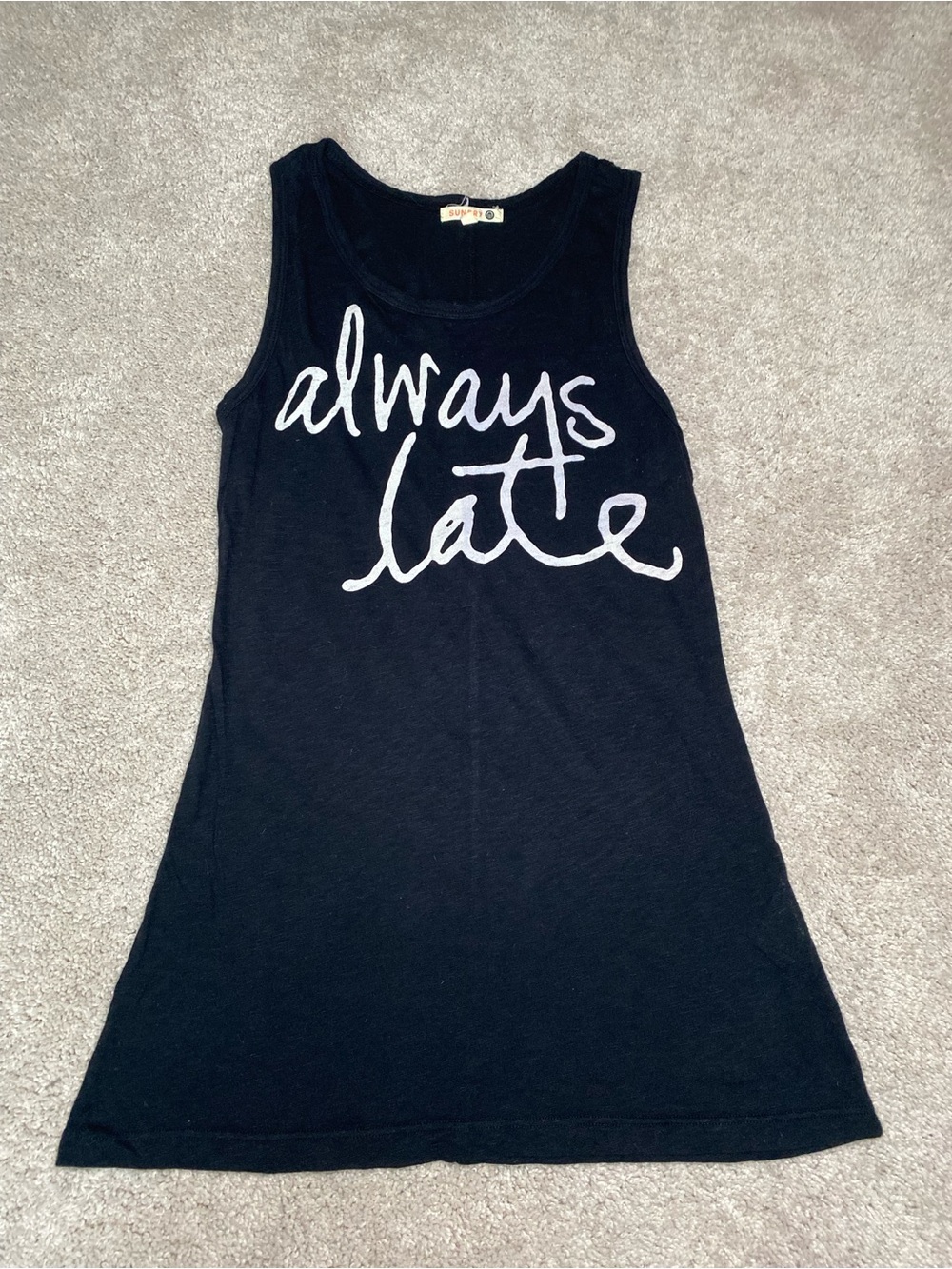 Sundry “Always Late” Muscle Tank Top - 0